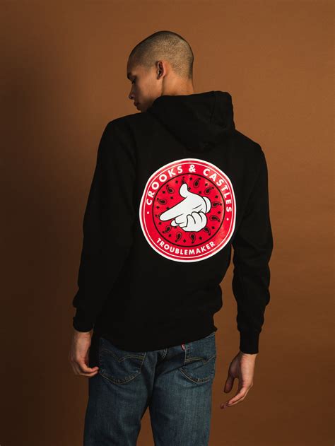 CROOKS & CASTLES AIR GUN BANDANA HOODIE .